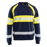 Sweatshirt high vision marine/geel